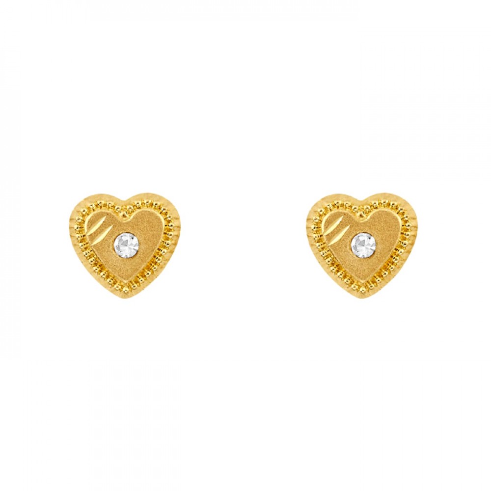 Broquel de oro 10k de corazón 6x6mm