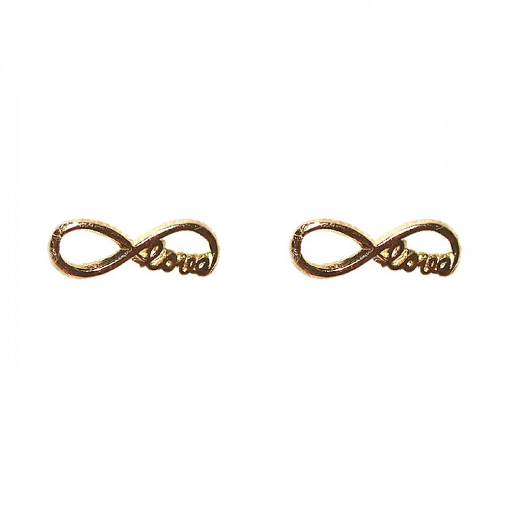 Broquel de oro 10k de infinito 3.5x10mm