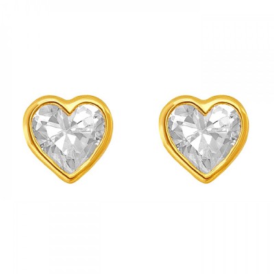 Broquel de oro 10k con zirconia 4mm