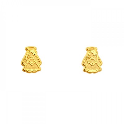 Broquel de oro 10k de virgencita 7x6mm
