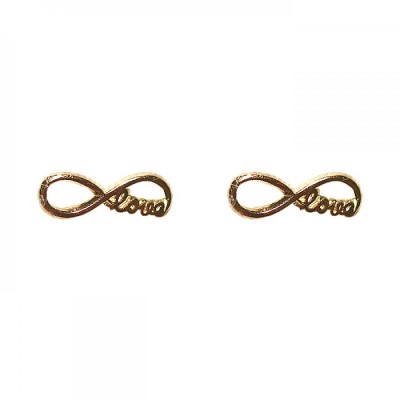 Broquel de oro 10k de infinito 3.5x10mm